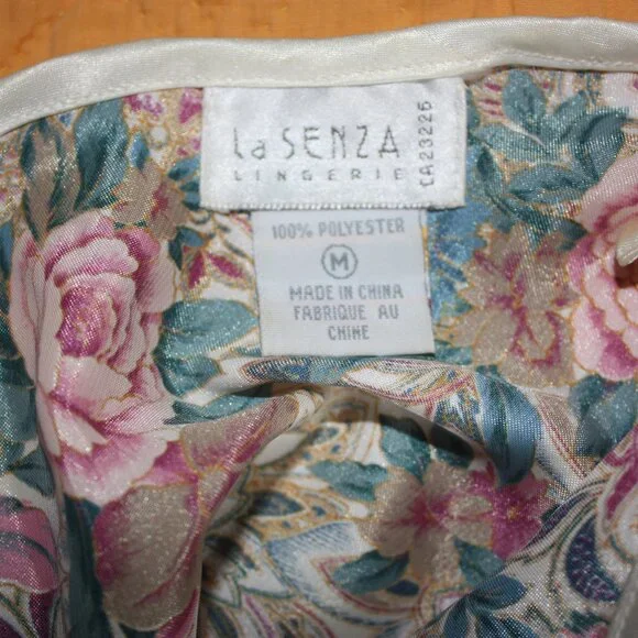 La SENZA dress y2k vintage nighty Cream Blue and Pink Floral Chemise - Picture 3 of 5